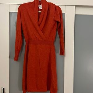 Like New Orange Neiman Marcus Cashmere Dress Size Small